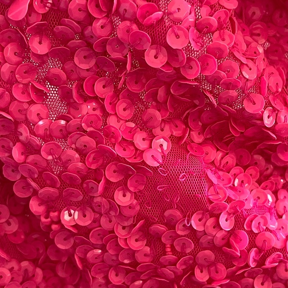 SHERRI HILL | 54330 One Shoulder High Slit Sequin Dress in Neon Pink | Size 0 - Picture 16 of 16